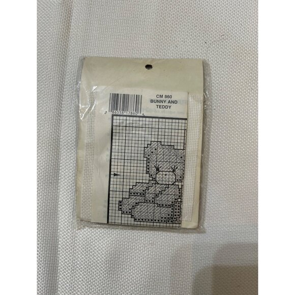 Dale Burdett Bunny & Teddy Cross Stitch Kit Sealed 1987 3"x4" Oval Frame Embroid - Picture 2 of 2